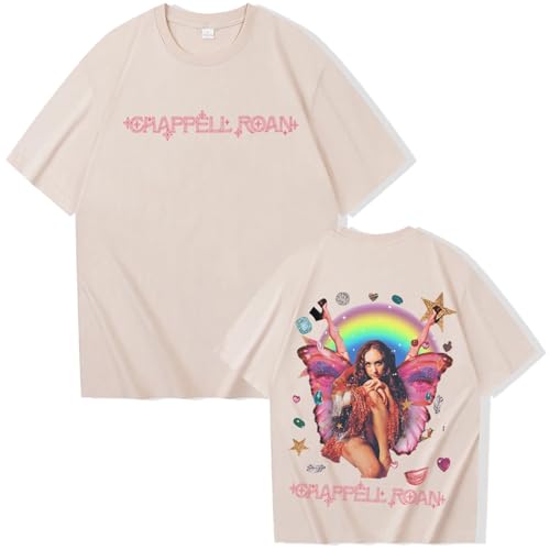 Chappell Roan Music T-Shirt Pink Pony Club Aufstieg Und Fall Eines Mittleren Westens Prinzessin T-Shirts Pink Pony Club T-Shirt Kurzärmeliges Unisex-Sweatshirt Mit Rundhalsausschnitt (Khaki,XS) von YIOXYOU