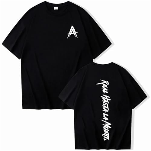 YIOXYOU Anuel Aa T-Shirt Real HastaLa Muerte Oversized Männer Frauen Hip Hop Baumwolle T-Shirt Retro Fashion Rapper Streetwear Rundhalsausschnitt Kurzärmeliges Sweatshirt (Black,XXL) von YIOXYOU