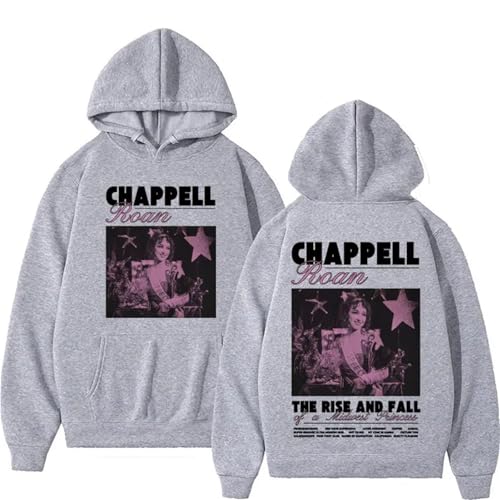 YIOXYOU Chappell Roan Midwest Princess Tour Unisex Hoodie Print Pullover Hoodie Rapper Hip Hop Sänger Herren Geschenk Für Fans Baumwolle Sweatshirt Unterhemd Pullover (Grey,XS) von YIOXYOU