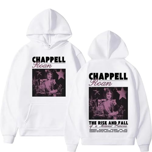 YIOXYOU Chappell Roan Midwest Princess Tour Unisex Hoodie Print Pullover Hoodie Rapper Hip Hop Sänger Herren Geschenk Für Fans Baumwolle Sweatshirt Unterhemd Pullover (White,3XL) von YIOXYOU