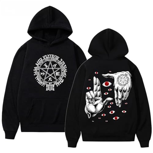 YIOXYOU Hellsing Ultimate Hoodie Unisex Anime Harajuku Casual Loose Top Printed Hip-Hop Oversized Langärmeliger Pullover Rundhalsausschnitt Baumwolle Sweatshirt (Black,4XL) von YIOXYOU