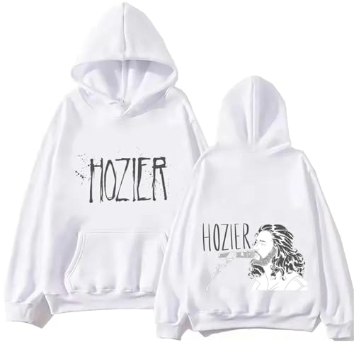 YIOXYOU Hozier Hoodie Tops Langarm Sweatshirt Musik Fans Geschenk Frühling Sommer Casual Unisex Pullover Hip-Hop Oversized Sweatshirt Baumwolle Unterhemd Mit Rundhalsausschnitt (White,3XL) von YIOXYOU