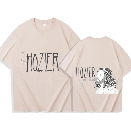 YIOXYOU Hozier T-Shirt Print Summer Casual Hemd Herren Oversized T-Shirt Unisex Hip-Hop Kurzarm Rundhalsausschnitt Baumwolle Sweatshirt Sweatshirt Pullover (Khaki,XL) von YIOXYOU