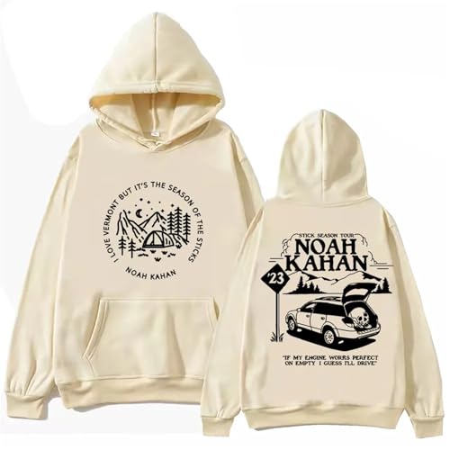 YIOXYOU Noah Kahan Kapuzenpullover Unisex Langarm Sweatshirt Musik Fans Geschenk Frühling Sommer Casual Print Hip Hop Oversized Sweatshirt Rundhalsausschnitt Baumwolle Pullover (Khaki,XXL) von YIOXYOU