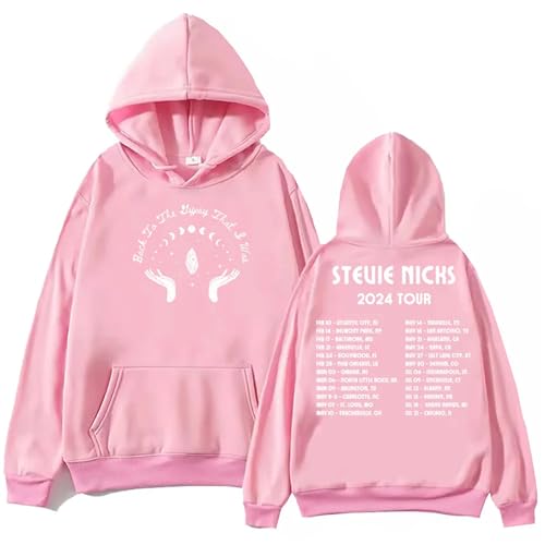 YIOXYOU Stevie Nicks Hoodie Harajuku Hip Hop Pullover Tops Sweatshirt Fans Geschenk Tops Super David Pullover Baumwolle Rundhalsausschnitt Casual Sweatshirt (Pink,4XL) von YIOXYOU