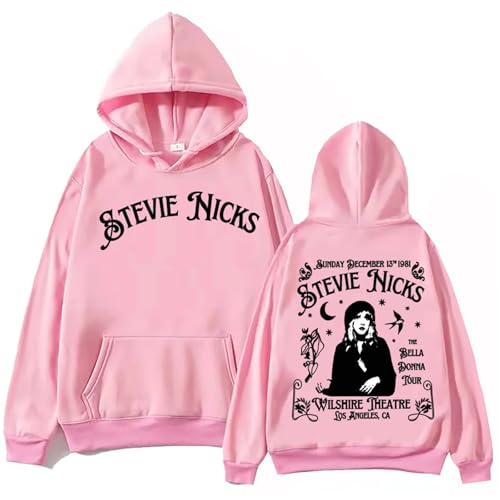 YIOXYOU Stevie Nicks Hoodie Harajuku Pullover Tops Mann Frau Sweatshirt Fans Geschenk Hip Hop Oversized Langarm Rundhalsausschnitt Baumwolle Casual Sweatshirt Drucken (Pink,L) von YIOXYOU