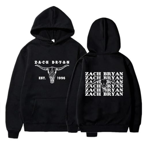 YIOXYOU Zach Bryan Hoodies Westliche Country-Musik Harajuku-Pullover Für Männer Und Frauen Sweatshirts Herbst- Und Winter-Tops Hip Hop Oversize-Langarmshirt Mit Rundhalsausschnitt (Black,XL) von YIOXYOU