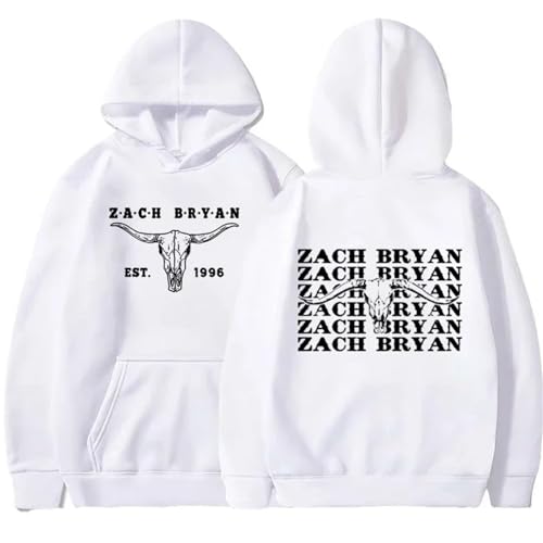 YIOXYOU Zach Bryan Hoodies Westliche Country-Musik Harajuku-Pullover Für Männer Und Frauen Sweatshirts Herbst- Und Winter-Tops Hip Hop Oversize-Langarmshirt Mit Rundhalsausschnitt (White,XXL) von YIOXYOU