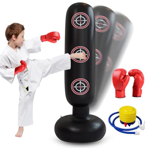 Boxsack Kinder,160cm Boxsack Aufblasbar Boxsack Stehend Kinder Standboxsack Boxsack mit Handschuhen Geschenk für Jungen und Mädchen 3-12 Jahre für Training, Karate, Taekwondo, Boxen, MMA Boxsack Kinder,160cm Boxsack Aufblasbar Boxsack Stehend Kinder Standboxsack Boxsack mit Handschuhen Geschenk für Jungen und Mädchen 3-12 Jahre für Training, Karate, Taekwondo, Boxen, MMA von YISIZES