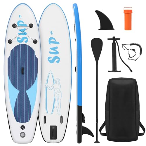 YITAHOME Stand Up Paddling Board SUP Board 305 x 78 x 15 cm Belastbar bis 150 kg Aufblasbare Stand Up Paddle Set Tragetasche Paddel Pumpe Beinseil Finnen Luftpumpe Repair Kit von YITAHOME