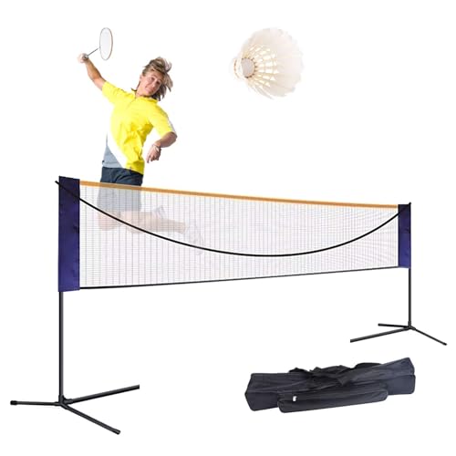 Zusammenklappbares Badmintonnetz-Set, Tragbares Tennisnetz, Pickleball, Höhenverstellbares Standard-Badmintonnetz-Set, Volleyballnetze Mit Ständer/Rahmen-Tragetasche von YITAOO