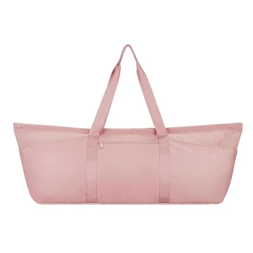 YIUPEDRFG wasserdichte Yogamatten Tasche mit verstellbarem Riemen für Damen, Turnbeutel mit Kordelzug, Polyester Fitnesszubehör für Damen, Yoga Tasche, Rosa von YIUPEDRFG