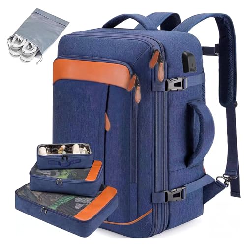 YIWENG Handgepäck-Rucksack für Flugzeuge, Reiserucksack, Computer-Rucksäcke für Laptops für Frauen, Herren-Rucksack, Reisetaschen für Frauen, Kleiner Koffer, vierteiliges Set von YIWENG