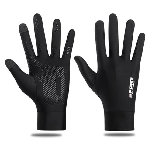 YIWENG Sommer-UV-Schutzhandschuhe, rutschfeste Touchscreen-Handschuhe für Männer und Frauen, atmungsaktive Handschuhe zum Fahren, Radfahren, Reiten, Klettern, Golfen, Training (schwarz, L) von YIWENG
