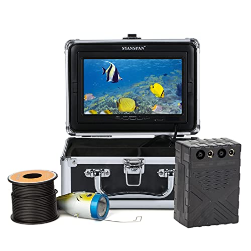 YIWENG Unterwasser Angelkamera Fischfinder mit 12LEDs 7 Zoll/9 Zoll LCD Display 15M/30M/50M Kabel IP68 Wasserdicht für Sea Lake Boot Eisangeln,Kamera zum Meeresangeln von YIWENG