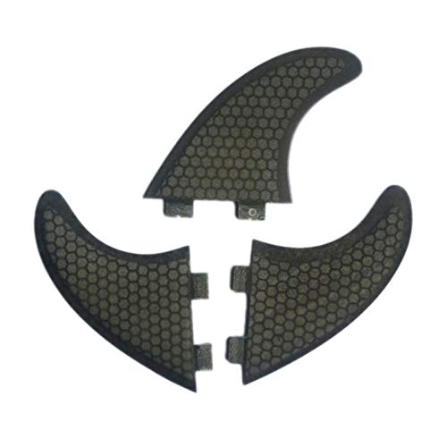 YJDTYM Surfbrett Flossen Twin Tri Fin EIN Set für FCS Box G5 Größe Fiberglas Wabe Mit Carbon M Größe FCS Flossen Surf Fin von YJDTYM