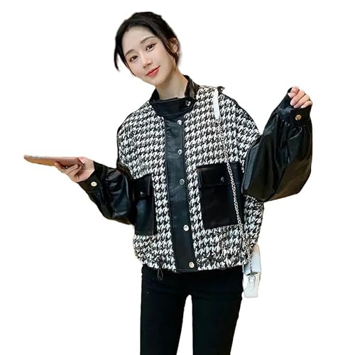 YJHLY Baseball Jacke Damen Kurze Baseball Jacke Frau Crop Trend Mode Weibliche Kleidung Wintermantel Für Frauen Herbst Kleidung Bomber-Black-XL von YJHLY