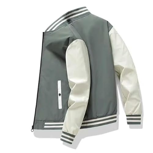 YJHLY Baseball Jacke Herren Qualität Gesplitzte Baseball Uniform Jacke Für Männer Frühling Und Herbst Neue Trendige Vielseitige Student Kapuzenjacke Für Frauen-Green-S von YJHLY