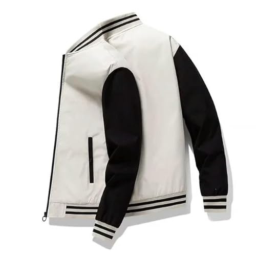 YJHLY Baseball Jacke Herren Qualität Gesplitzte Baseball Uniform Jacke Für Männer Frühling Und Herbst Neue Trendige Vielseitige Student Kapuzenjacke Für Frauen-White-M von YJHLY