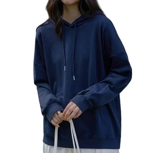 YJHLY Damen Hoodie Mode Frauen Damen Hoodies Outfits Casual Trainingsanzug Oversized Pullover Jacken Streetwear Sportswear Kleidung Mäntel-Navy-M von YJHLY