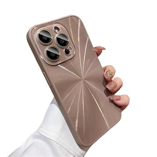 YJHLY Handyhüllen Lasermuster Telefonkoffer Für 14 13 12 11 15 Pro Max Schockdopfer Stoßfänger Deckung-for 14Pro-Pink von YJHLY