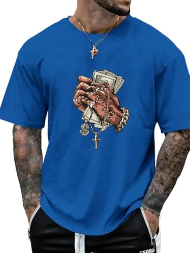 YJHLY Herren Kurzarm T-Shirts Sommer Urban Street Fody Herren T-Shirts Täglich Lässige Kurzärmel-Tops, T-Shirts Outdoor Sports 3D Printed Herren T-Shirts-Etzzp06270930143-M von YJHLY