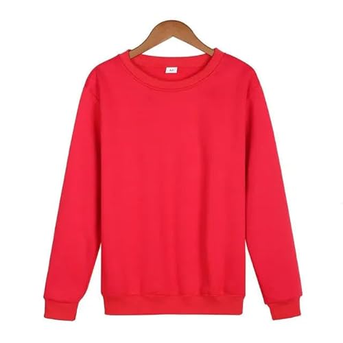 YJHLY Herren-Sweatshirt Herren Crew Neck Sweatshirt Dick Locker Fit Weicher Basic Pullover Sweatshirt Feuchtigkeit Docht Und Atmungsaktives Xs-3Xl-Red-L von YJHLY