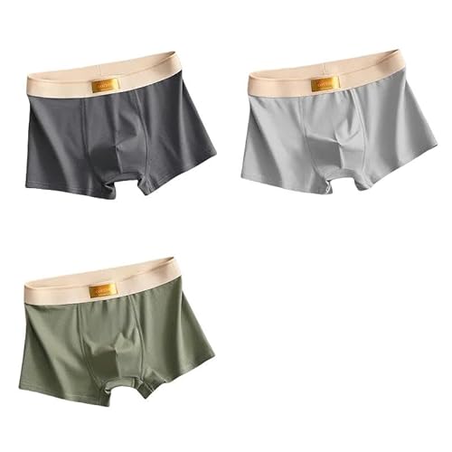 YJHLY Herrenunterwäsche Boxershorts 3Pcs Männer Höschen Baumwolle Boxer Hombre Unterwäsche Mann Atmungsaktive Unterhose Sexy Sport Komfort Männliche Boxershorts Plus Größe L-6Xl-Brown-Xxxl 70-80Kg von YJHLY