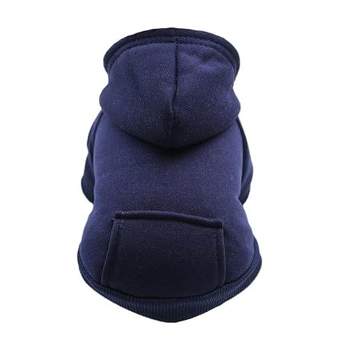 YJHLY Hundekleidung Fleece Haustier Kleidung Hund Warme Weste Winter Hoodie Pullover Mantel Kostüme Für Kleine Mittlere Haustier Welpen Shirt Jacke Kleidung-Navy Blue-2Xl von YJHLY