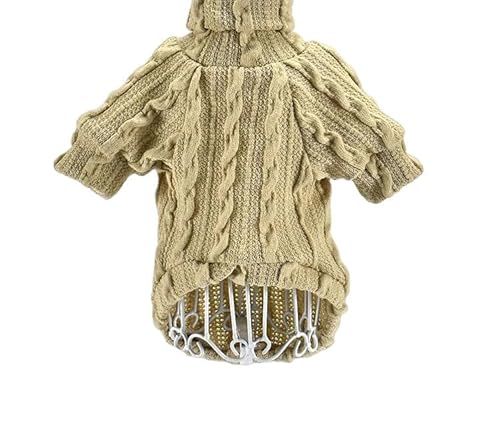 YJHLY Hundekleidung Hund Pullover Turtleneck Einfarbige Hunde Kleidung Warme Baumwolle Für Welpen Kleine Mittlere Hunde Sweatshirt Jacke-Beige-M von YJHLY