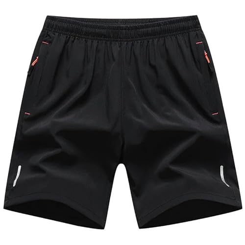 YJHLY Kurze Hosen Herren Sport Shorts Männer Bequeme Elastische Taille Kleidung Männliche Atmungsaktive Kurze Hosen-Black-XL for 170Cm 65Kg von YJHLY