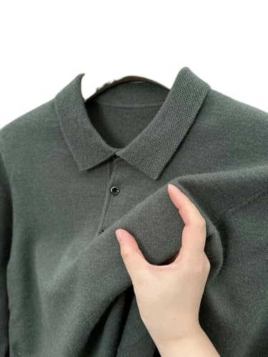 YJHLY Pullover Herren Herbst Und Winter Warm Warm Weich-Bean Green-XL Fits 67-75Kg von YJHLY