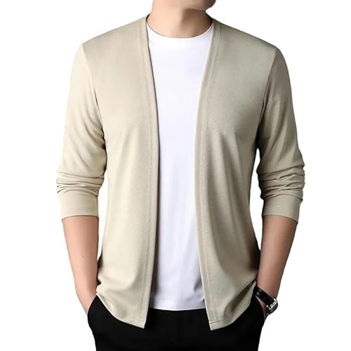 YJHLY Pullover Herren Langschild Der Herren -Strickjacke Casual Fashion Top-Apricot-XXL von YJHLY