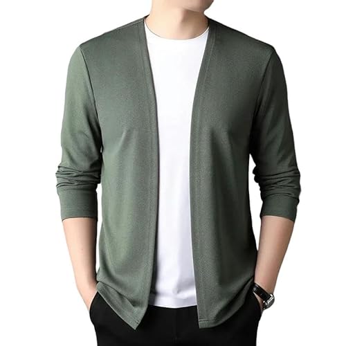 YJHLY Pullover Herren Langschild Der Herren -Strickjacke Casual Fashion Top-Green-4Xl von YJHLY