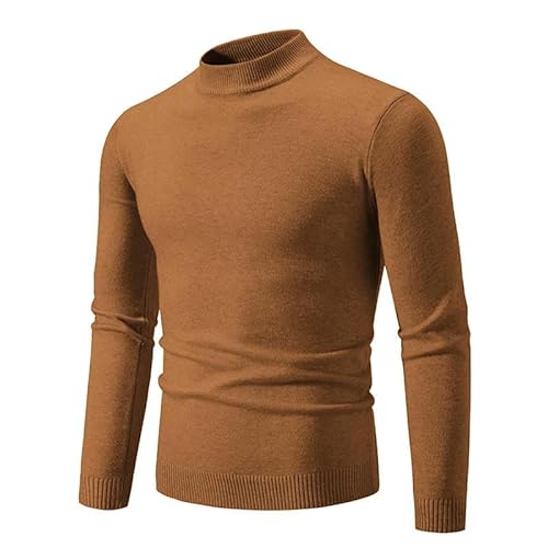 YJHLY Pullover Herren Sweatwear Herren Halbhal-Brown-XL von YJHLY