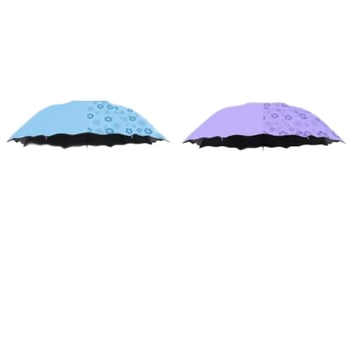 YJHLY Regenschirm Rotes Blatt Tragbarer Manueller Faltender Regenschirm Blühende Regenschirm In Wasser Schwarz Klebstoff Beschichtetes Leichtes Gewicht Uv Regenschirm-2In1-A von YJHLY