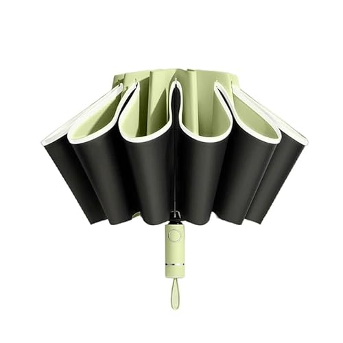 YJHLY Regenschirm Vollautomatischer Umdrehungsschirm Mit Winddichtem Reflektierenden Streifen Uv -Regenschirmen-Green von YJHLY