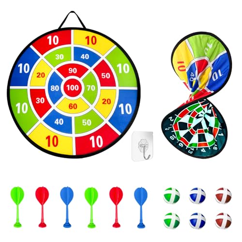 Doppelseitige Dartscheibe für Kinder - 66cm, Doppelseitige Dartspiel Spielzeug Faltbares mit 6 Bällen 6 Pfeilen, Outdoor Indoor Spiel Wahl für Jungen Mädchen Spielen Doppelseitige Dartscheibe für Kinder - 66cm, Doppelseitige Dartspiel Spielzeug Faltbares mit 6 Bällen 6 Pfeilen, Outdoor Indoor Spiel Wahl für Jungen Mädchen Spielen von YJSDDNTY
