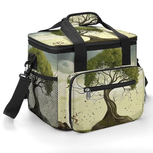 Camping Kühltasche, Motiv: Bäume, 22,5 l, große Kapazität, isolierte Lunchtasche für Outdoor, Picknick, Grillen, Reisen, Arbeit von YJWANDL