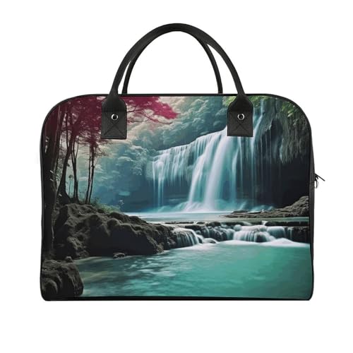 Reisetasche Wasserfall Natur Landschaft Druck Yoga Tragetasche Gym Bag Weekender Übernachtung Tasche für Reisen, Strand, Fitness, Yoga, Schwimmen, Stil, Einheitsgröße, Stil:, Einheitsgröße von YJWANDL