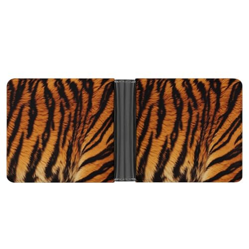 YJWANDL PU Leder Geldbörse, Tiger Streifen Muster Druck Geldbörse mit mehreren Steckplätzen Bifold Wallet Travel Wallet Modern Wallet Elegant Wallet Stil One Size Minimalistisch, Stil:, Einheitsgröße, von YJWANDL