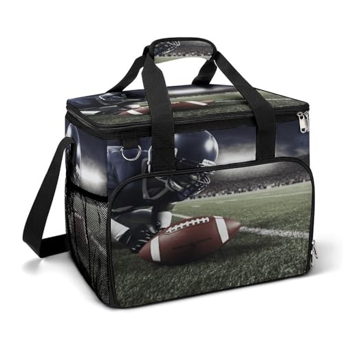 Camping Ice Pack, American Football Print Isolierte Kühltasche Große Kapazität Ice Pack Portable Camping Cooler Outdoor Picknick Kühler von YJWANDO