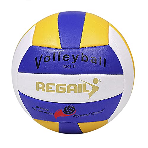 YJZQ Volleyball Größe 5, Beach Volleyball, Beachvolleyball für Jugendliche, Weicher Touch Training Volley Ball für Beach Outdoor Indoor Spiel, für Anfänger, mit Ventilnadeln & Ballnetz von YJZQ
