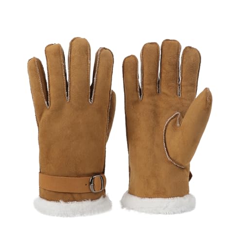 YJZQ Unisex Winter Warme Handschuhe Verdickte Plüschhandschuhe Outdoor Reithandschuhe Winddichte Skihandschuhe Weiche Vollfinger Handschuhe für Radfahren, Wandern, Schneeschaufeln von YJZQ