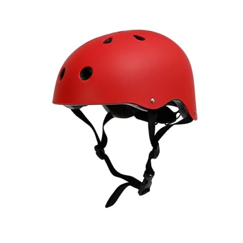 Belüftungshelm for Erwachsene und Kinder, Schlagfestigkeit im Freien, kompatibel mit Fahrrad, Radfahren, Klettern, Skateboarding, Rollschuhlaufen(Matte Red,L Adult) von YKAIG