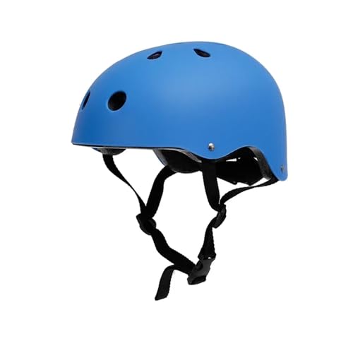 YKAIG Belüftungshelm for Erwachsene und Kinder, Schlagfestigkeit im Freien, kompatibel mit Fahrrad, Radfahren, Klettern, Skateboarding, Rollschuhlaufen(Matte Blue,M 9-15) von YKAIG