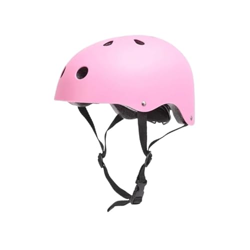 YKAIG Belüftungshelm for Erwachsene und Kinder, Schlagfestigkeit im Freien, kompatibel mit Fahrrad, Radfahren, Klettern, Skateboarding, Rollschuhlaufen(Matte pink,M 9-15) von YKAIG