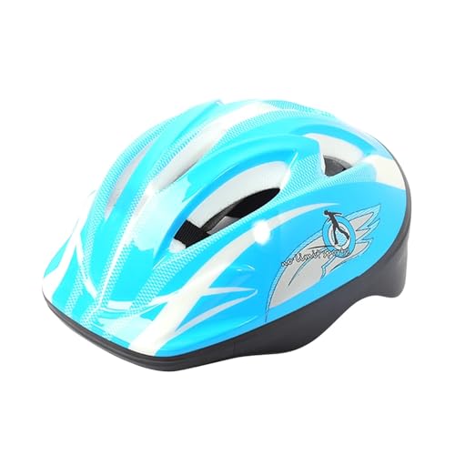 YKAIG Verstellbarer Kinder-Fahrradhelm, Roller-Skateboard-Reithelm, Kinder-Sicherheits-Fahrradschutzhelm, kompatibel mit Roller, Fahrrad, Skate(Light Blue) von YKAIG