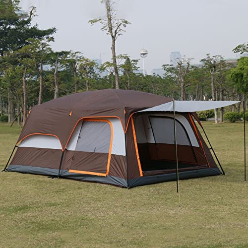 Gazebo mit Seitenwänden，. Instant Tent Automatisches Campingzelt, winddicht, einfacher Aufbau in wenigen Minuten, ideal for Familienautoausflüge, Festivaltreffen und Picknicks(Coffee,430*305*210cm) von YKMYXZ