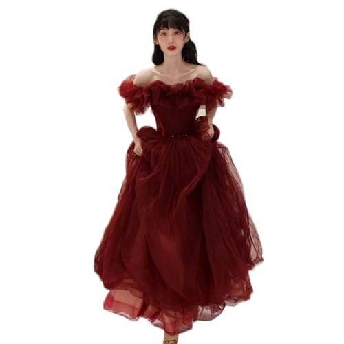 YKSEND Abendkleid Damen Elegant Cocktailkleide Ladies Evening Dress Rückenfreies, Ärmelloses Langes Kleid Geeignet für Das Bankett Einer Brautzeremonie,Red,L von YKSEND